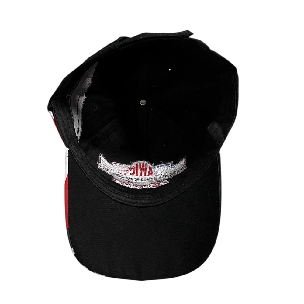 AWIC American Walk In Coolers Hat Cap Strap Back Black Racing USA Flame Mens - Picture 6 of 7